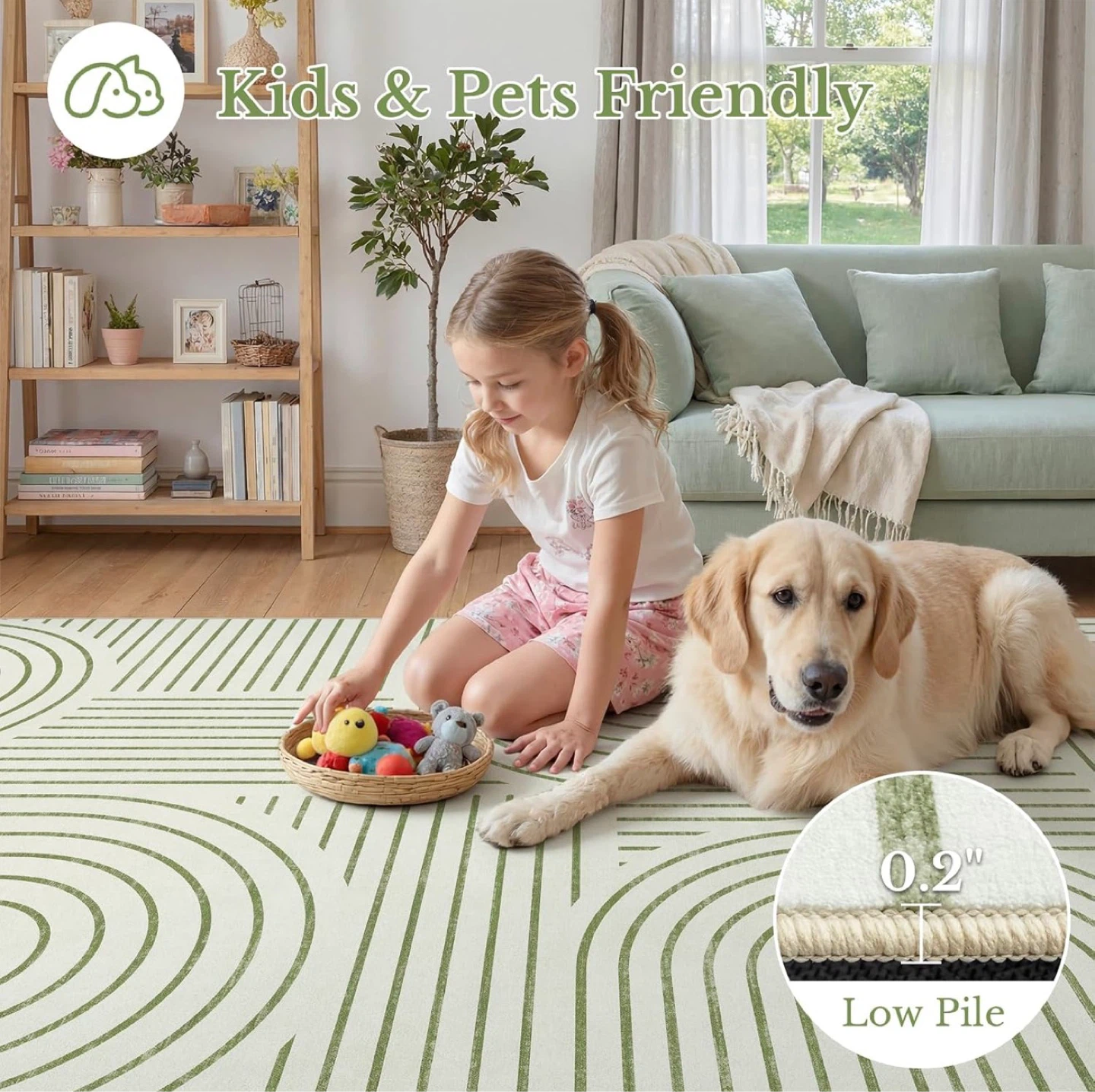 Green Arc Geometric Area Rug - photo 5