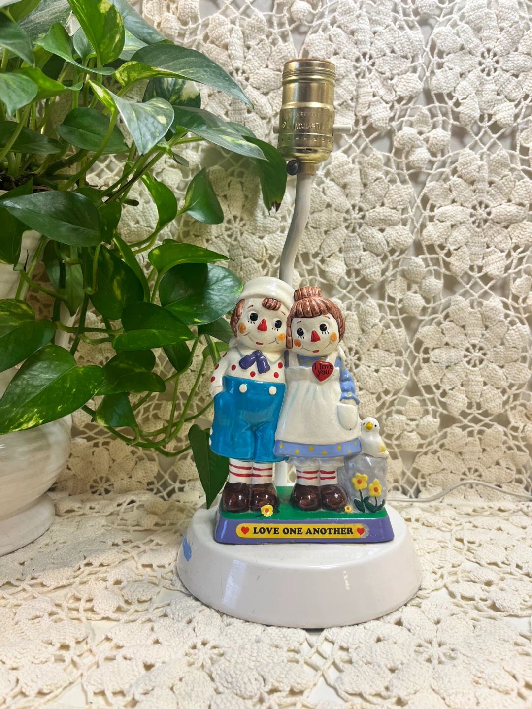Raggedy Ann & Andy Ceramic Lamp Base