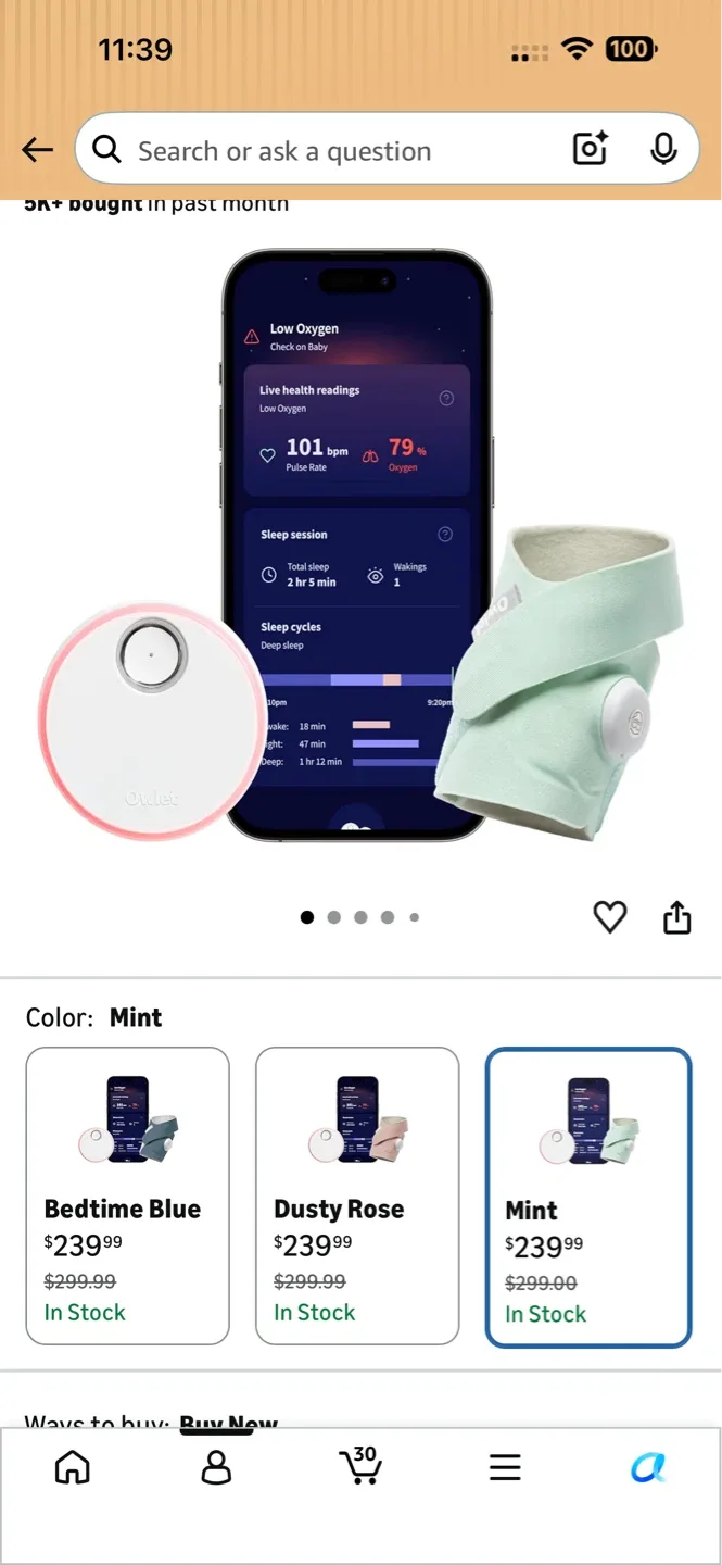 Owlet Smart Sock Baby Monitor