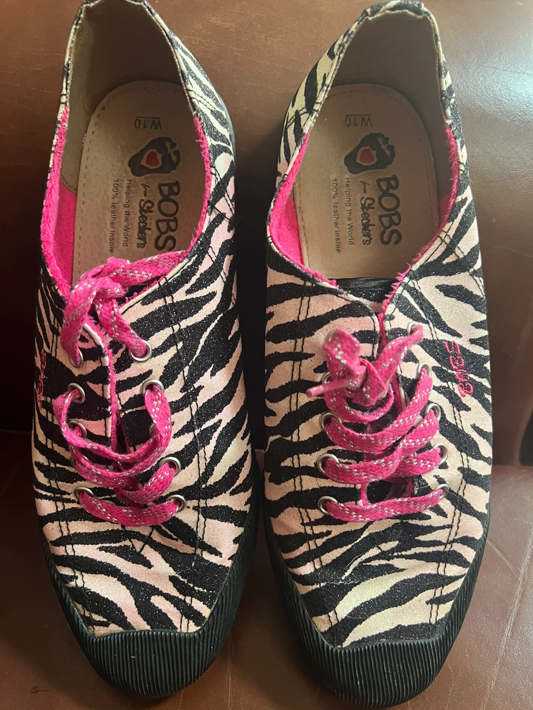 BOBS for Skechers Zebra Print Women's Shoes W 10