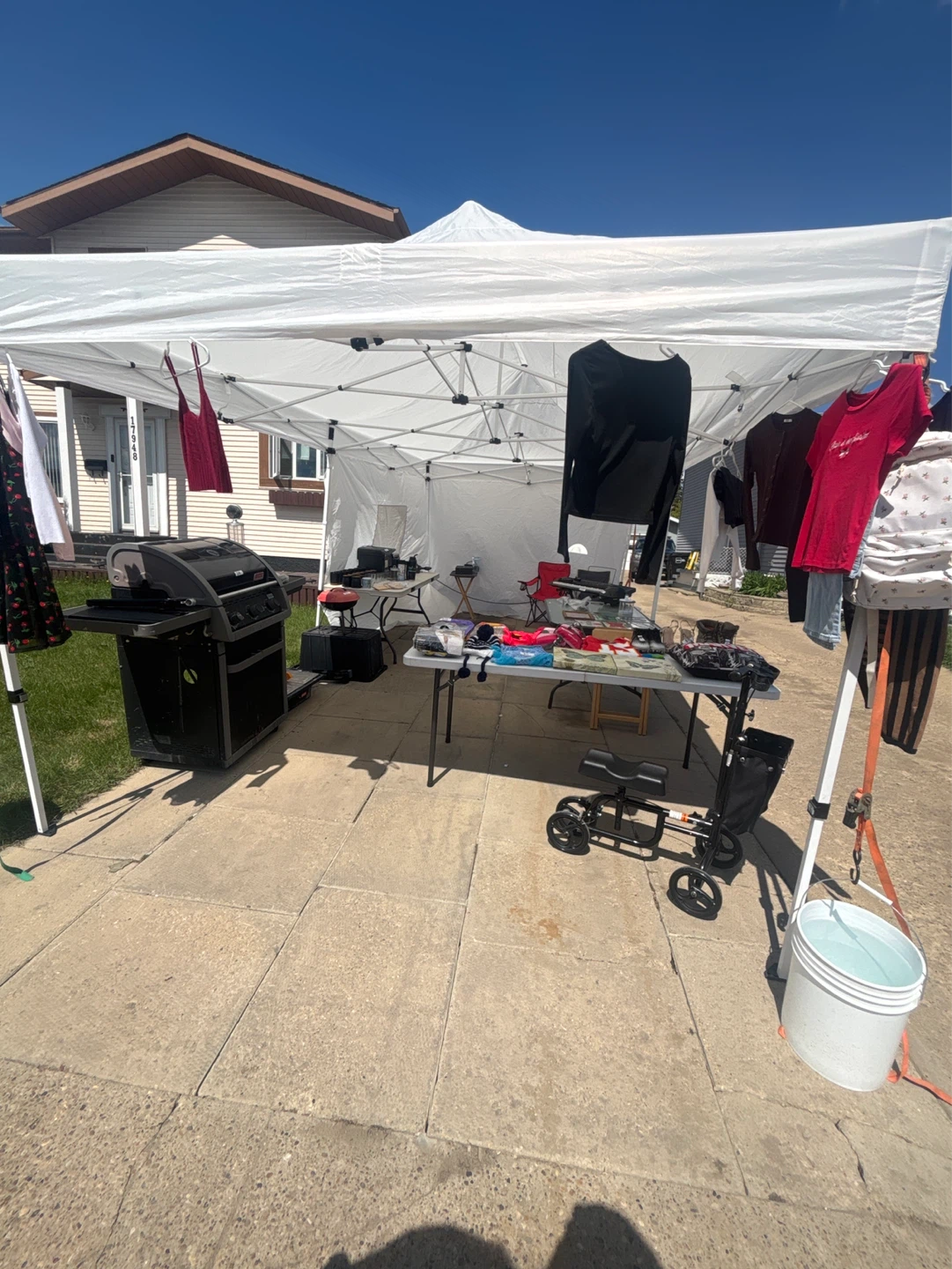 Assorted items at yard sale