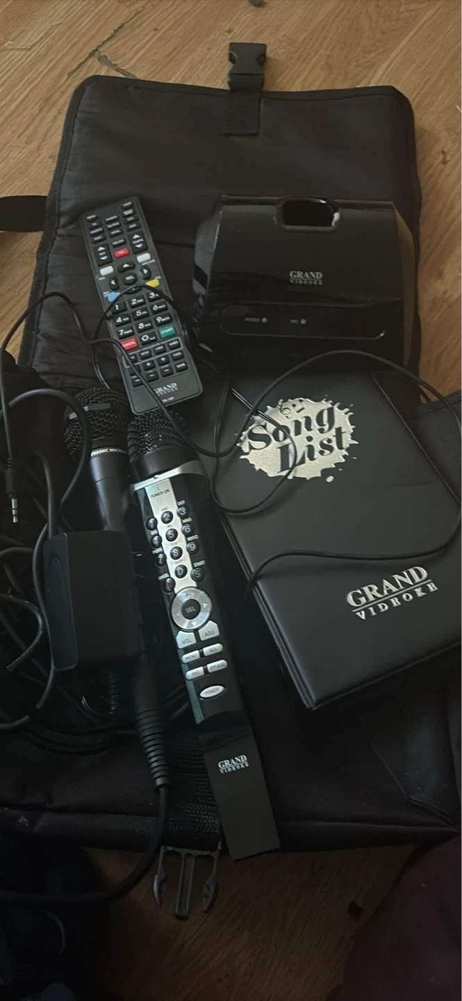 Grand Videoke Karaoke Machine with Microphones and Songbook
