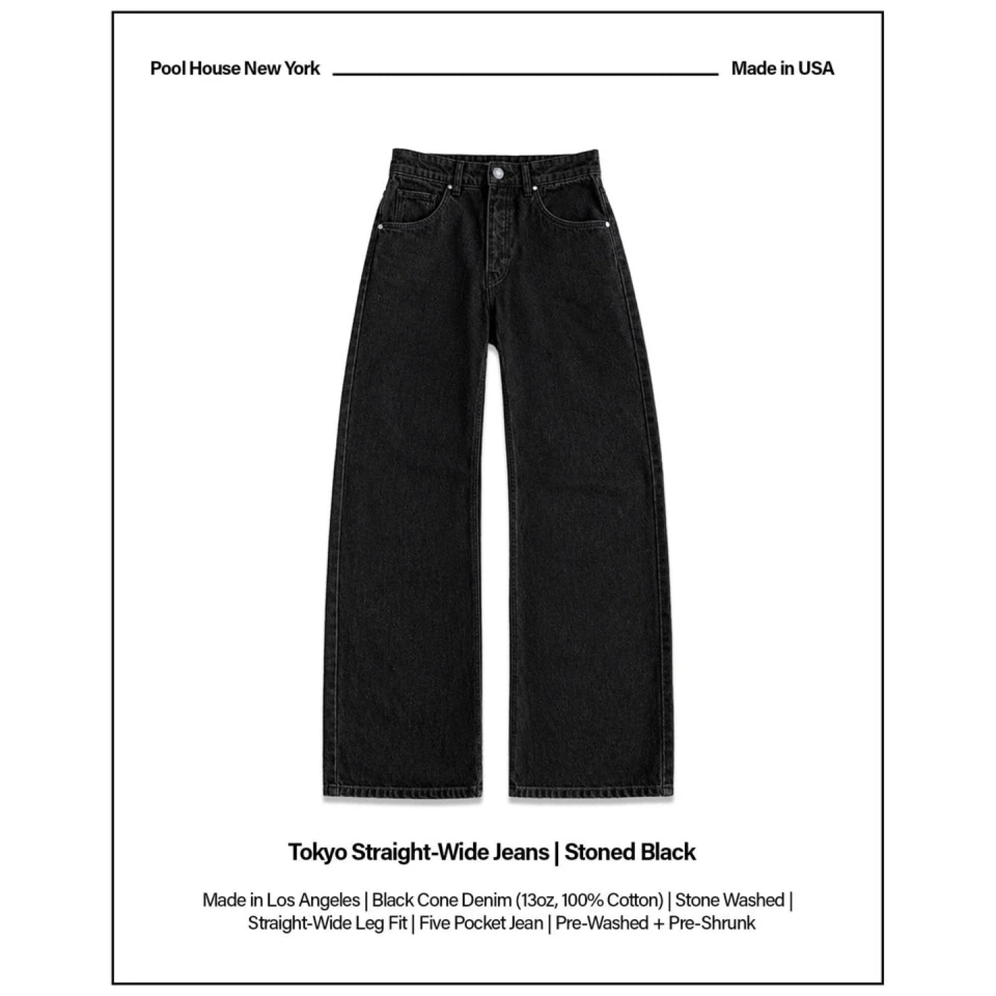Pool House New York Tokyo Straight-Wide Jeans Stoned Black - photo 4