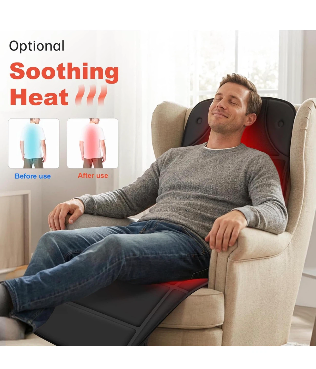 Full Body Massage Mat with Heat & 10 Vibration Motors B8M - photo 4