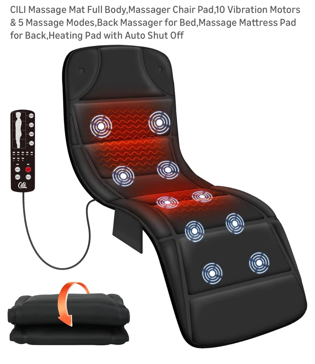 Full Body Massage Mat with Heat & 10 Vibration Motors B8M