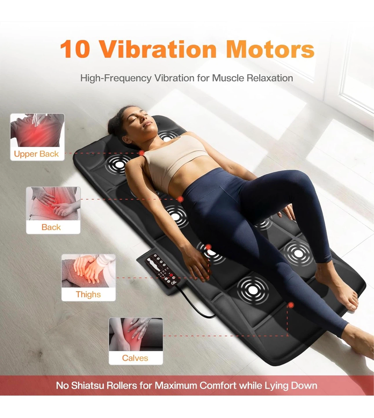 Full Body Massage Mat with Heat & 10 Vibration Motors B8M - photo 3