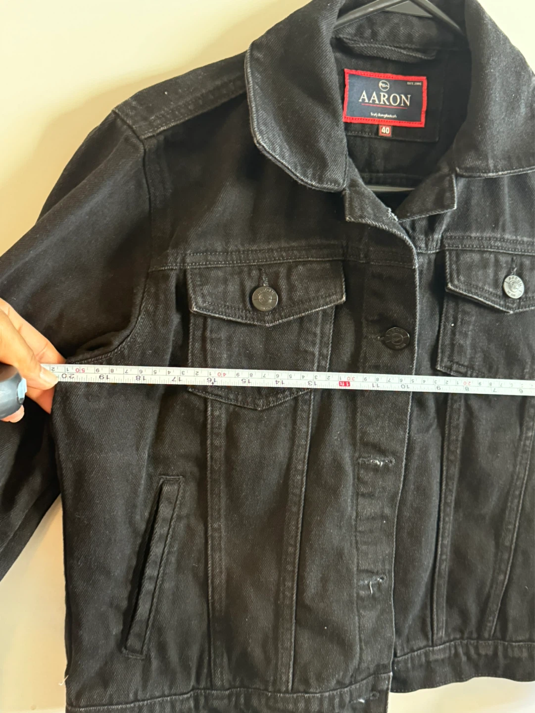 Aaron Black Denim Jacket - Size 40 - photo 2