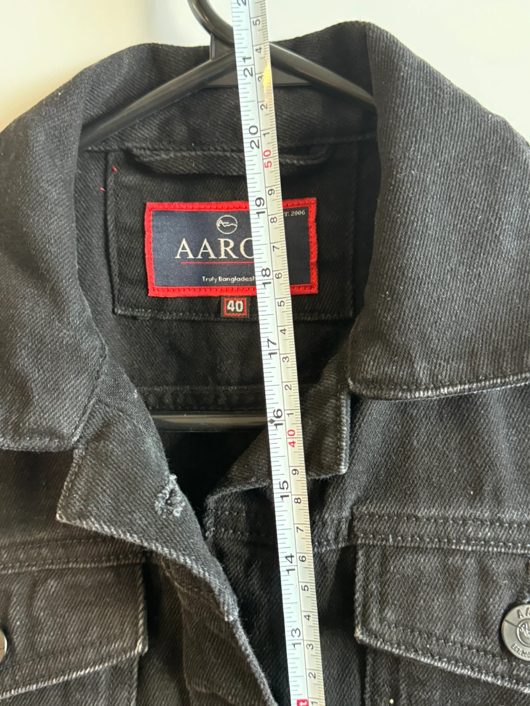 Aaron Black Denim Jacket - Size 40 - photo 3