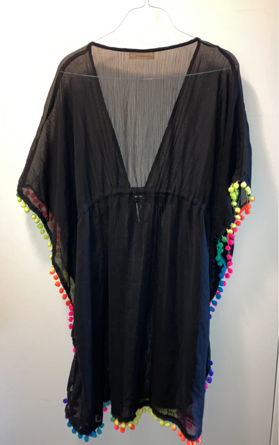 Bleu Rod Beattie Black Pom Pom Cover-Up - Size M - photo 2