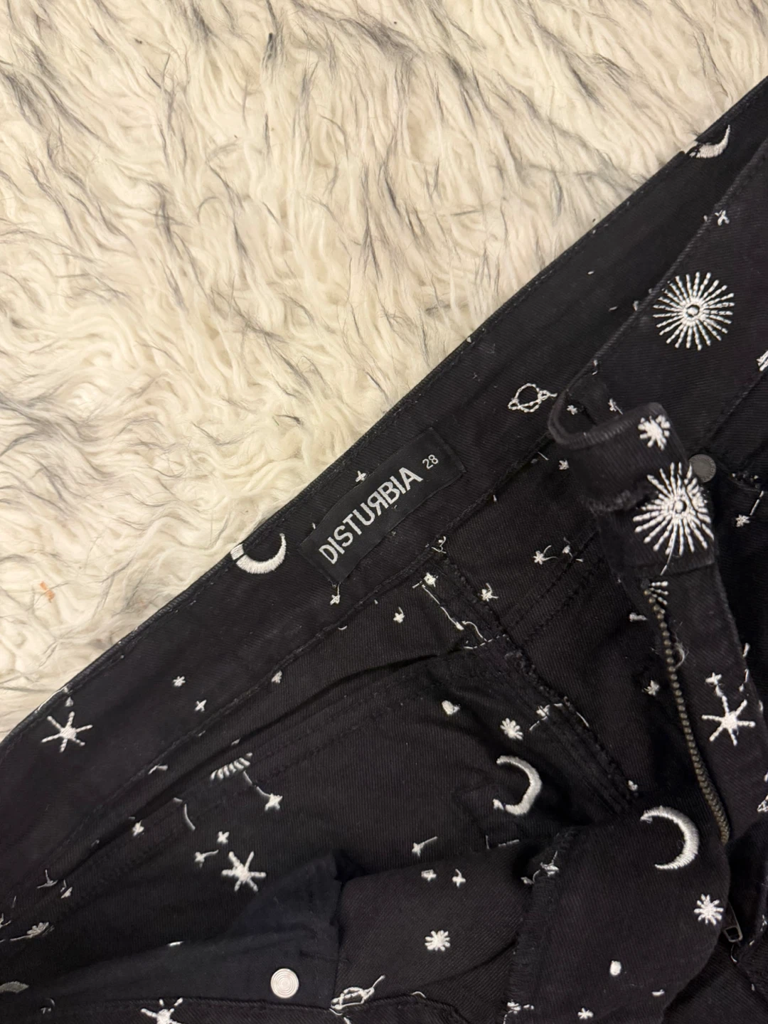 Disturbia ‘Celestial’ Embroidered Jeans - Black - photo 3