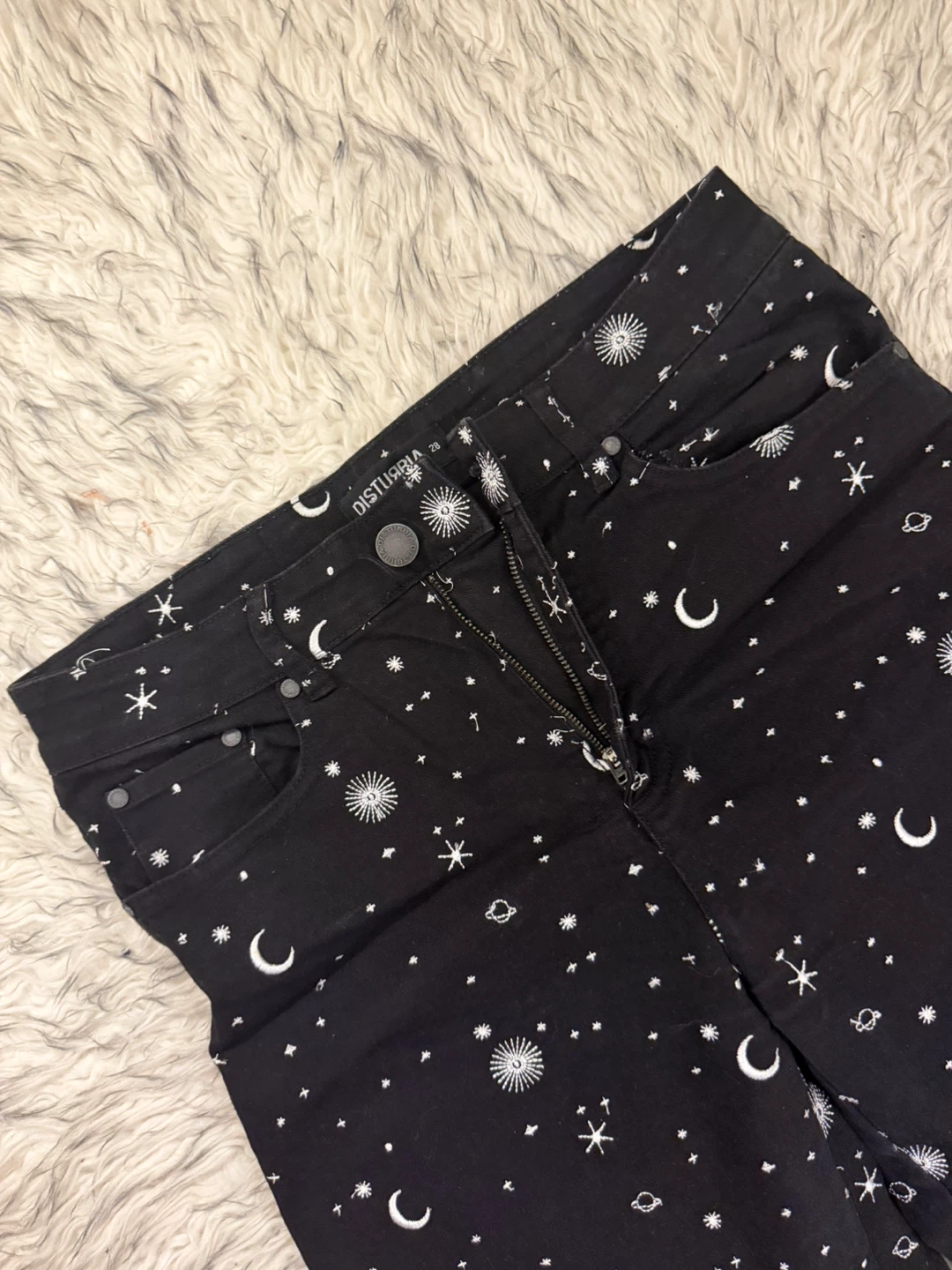 Disturbia ‘Celestial’ Embroidered Jeans - Black - photo 2