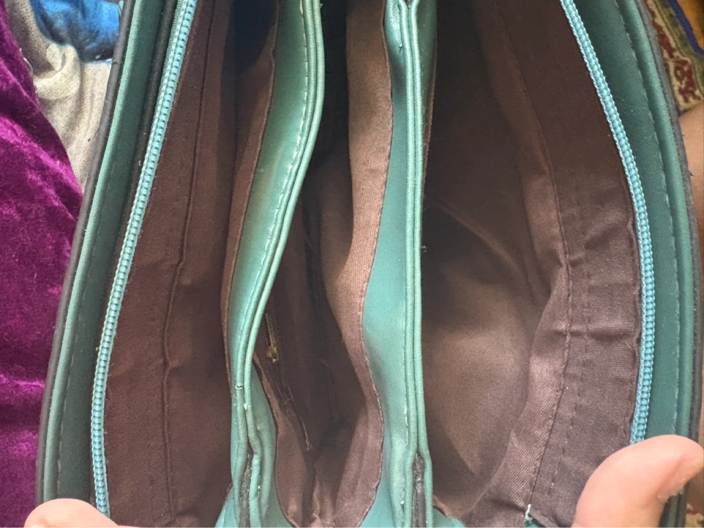 Teal Handbag with Gold Accents - photo 2