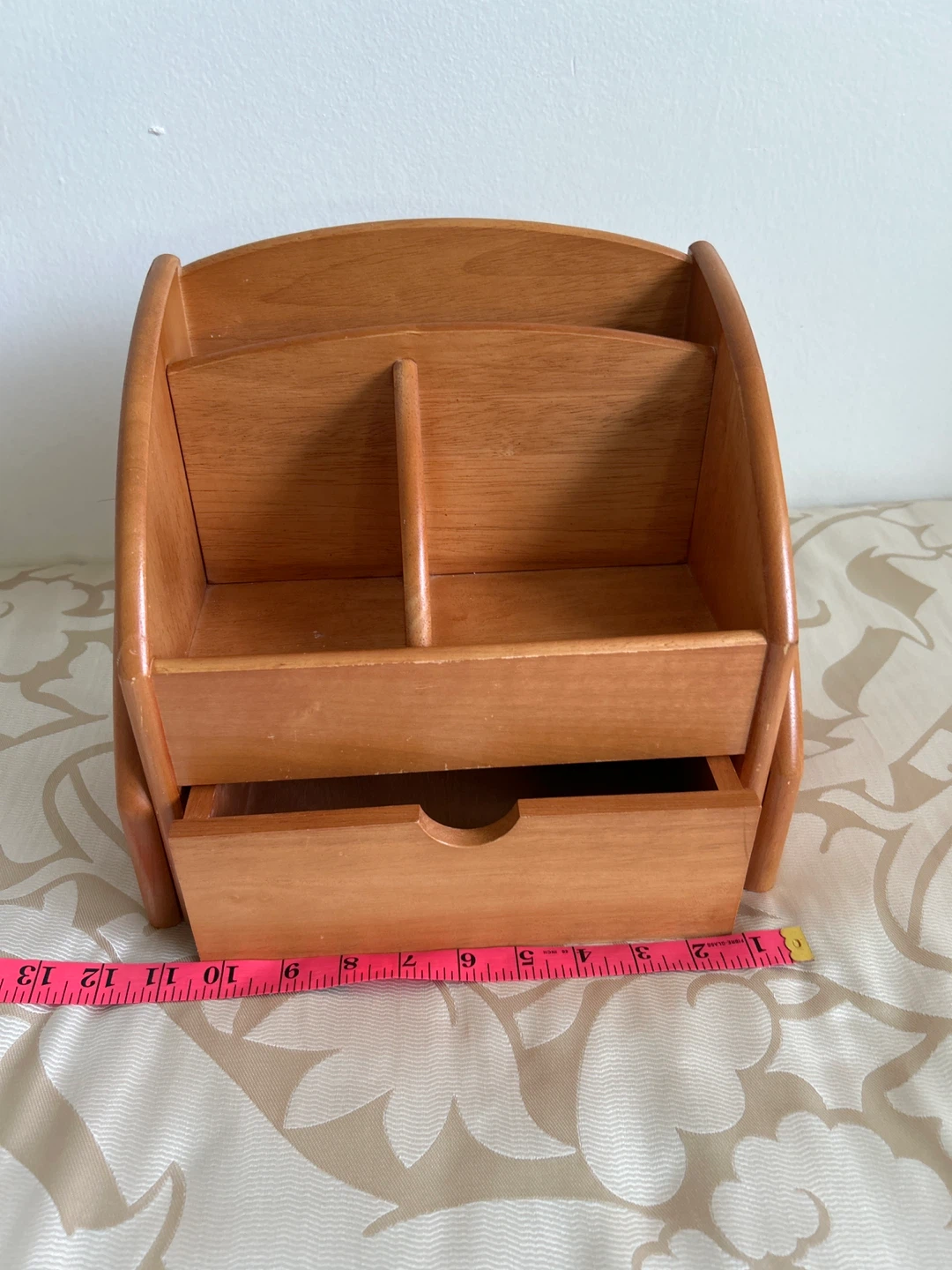 Wooden Desk Organizer with Drawer - photo 2