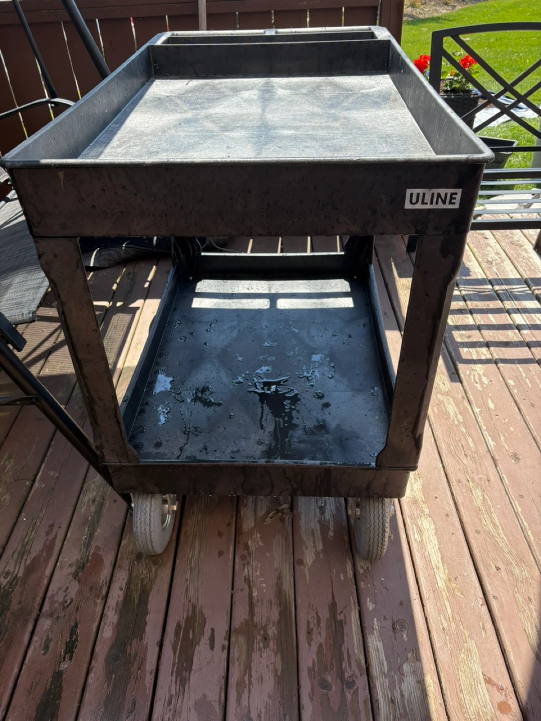 Uline Black Utility Cart with Wheels - photo 2