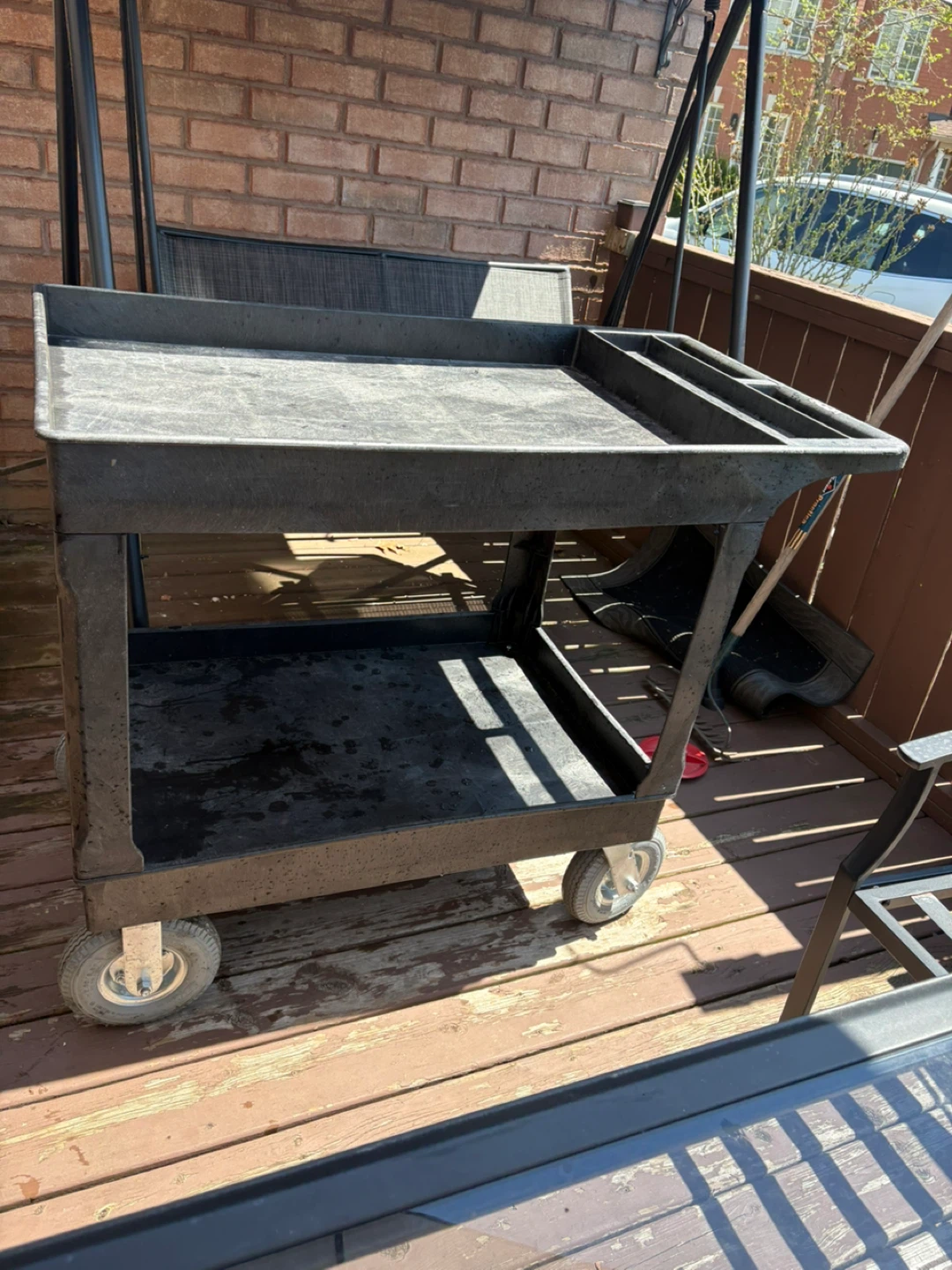 Uline Black Utility Cart with Wheels