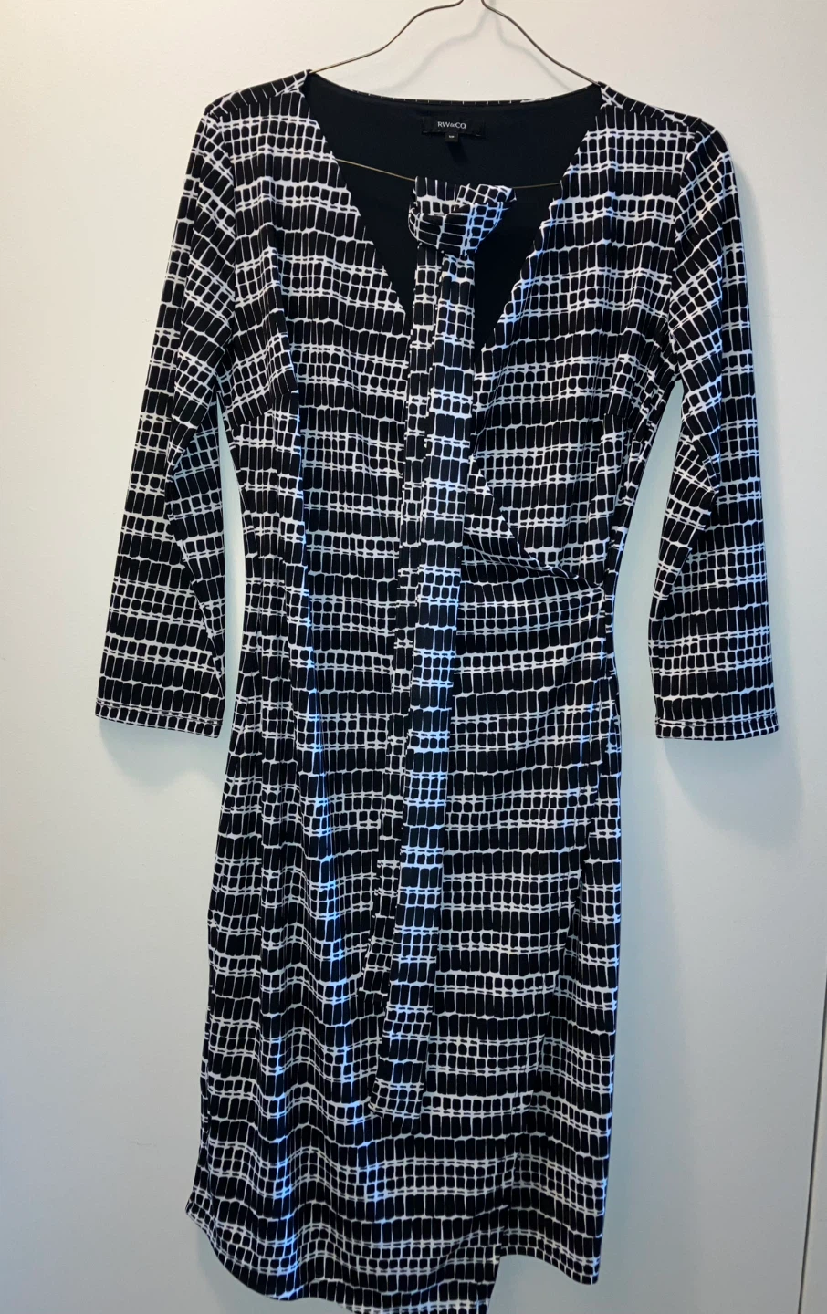 RW&CO. Black & White Patterned Dress - S/P