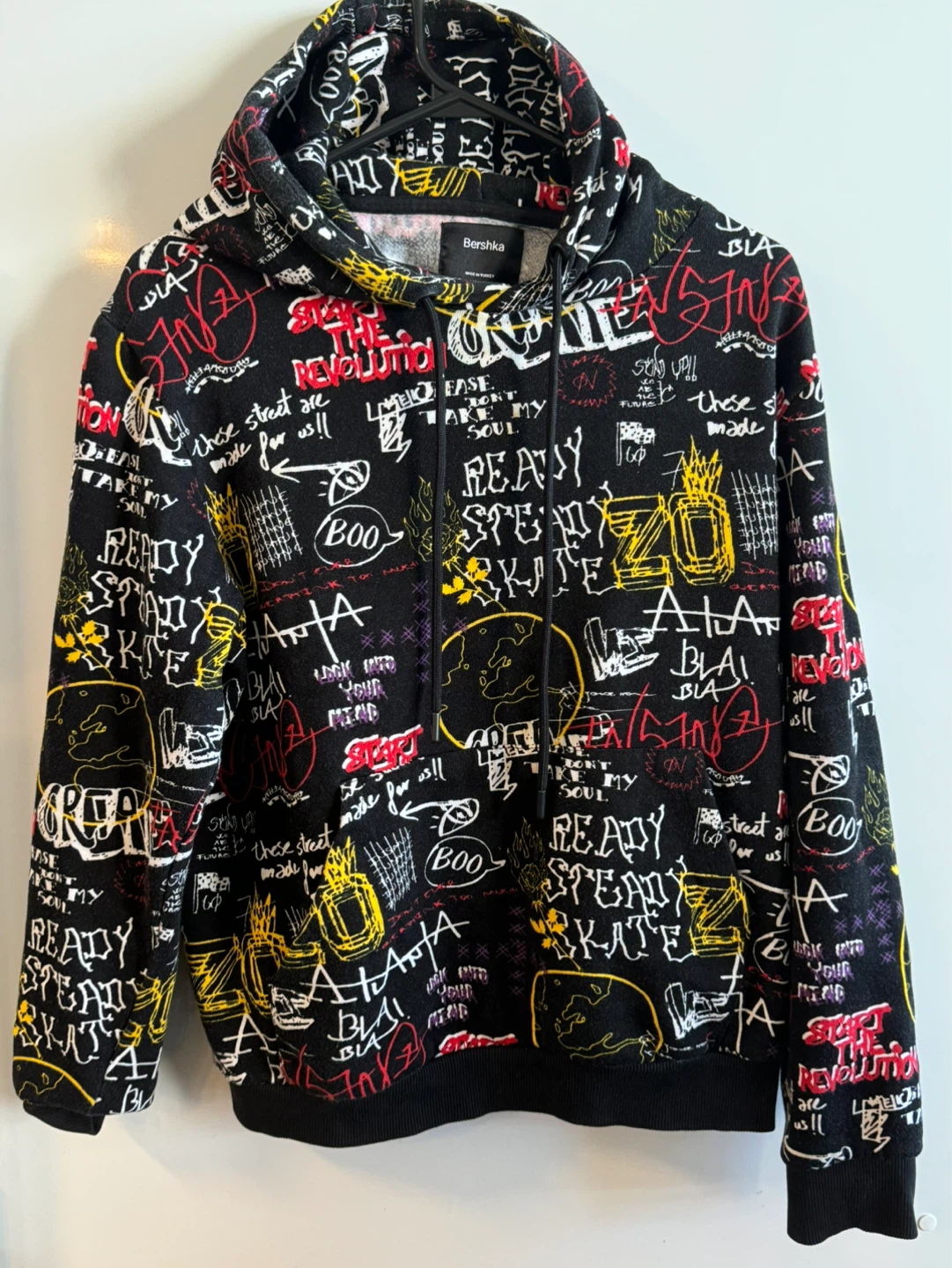Bershka All-Over Print Hoodie