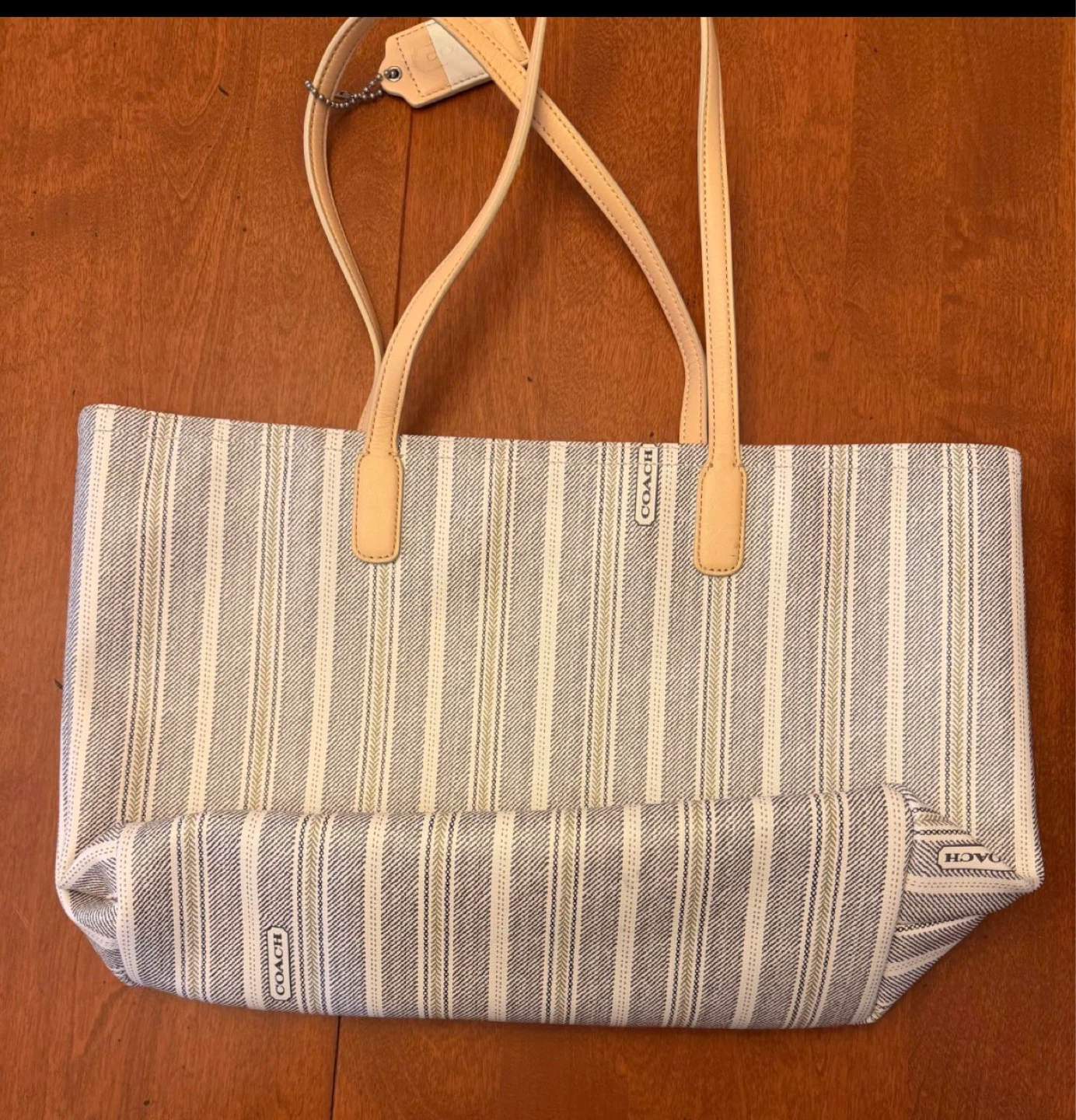 Coach Striped Tote Bag