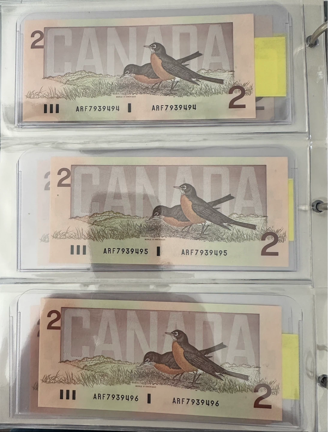 Uncirculated & Sequential Canada $2 Banknote 1986 - photo 4