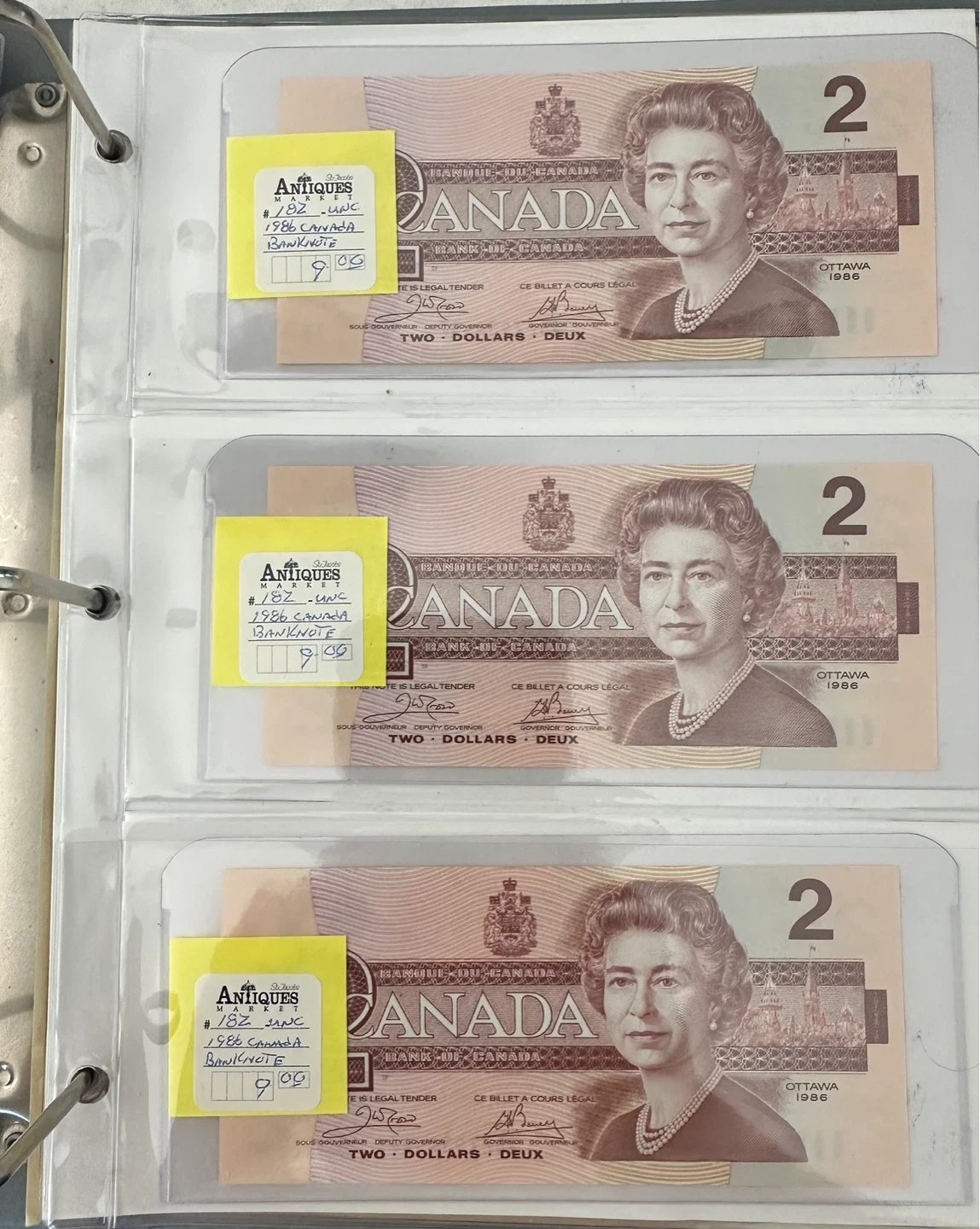 Uncirculated & Sequential Canada $2 Banknote 1986 - photo 5