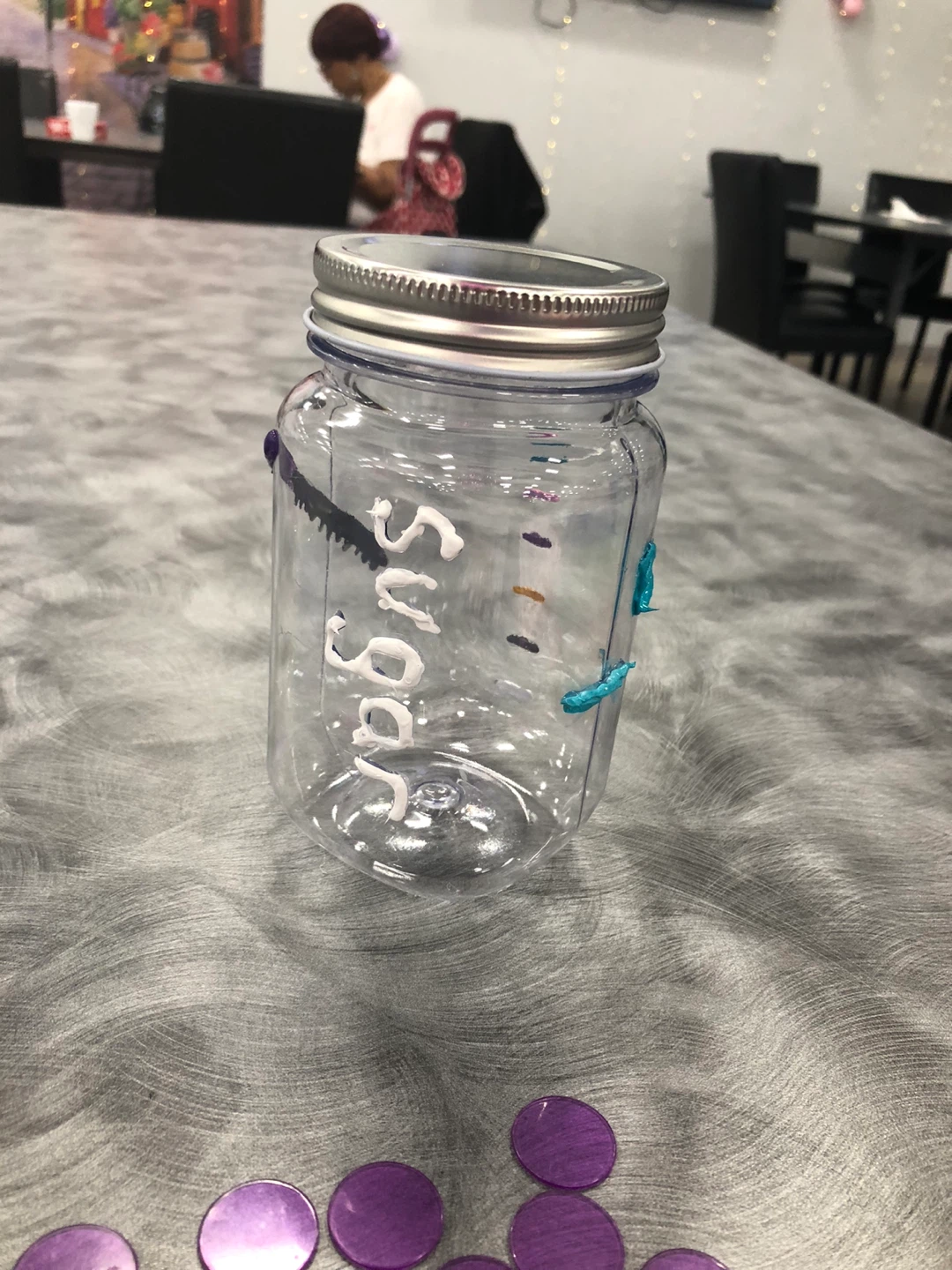 Clear Plastic Mason Jar with Metal Lid - photo 4