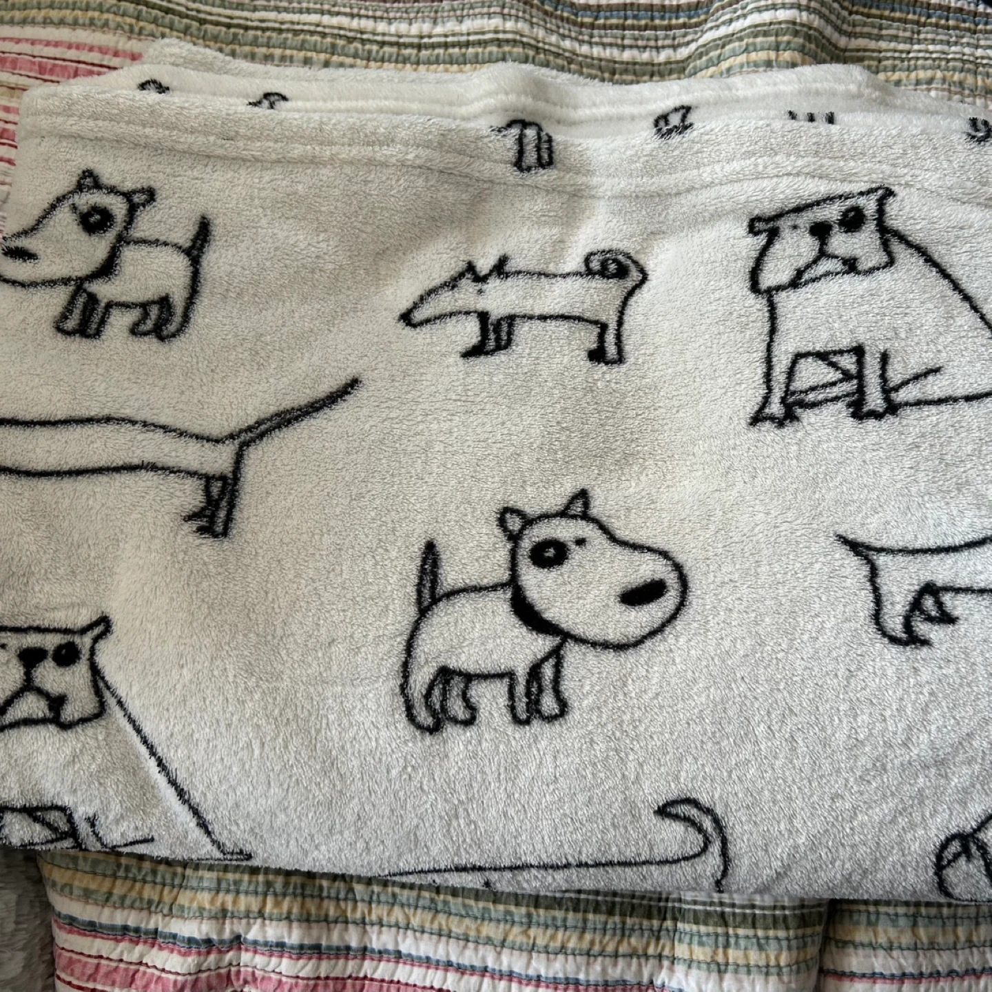 Fleece Blanket with Dog Print