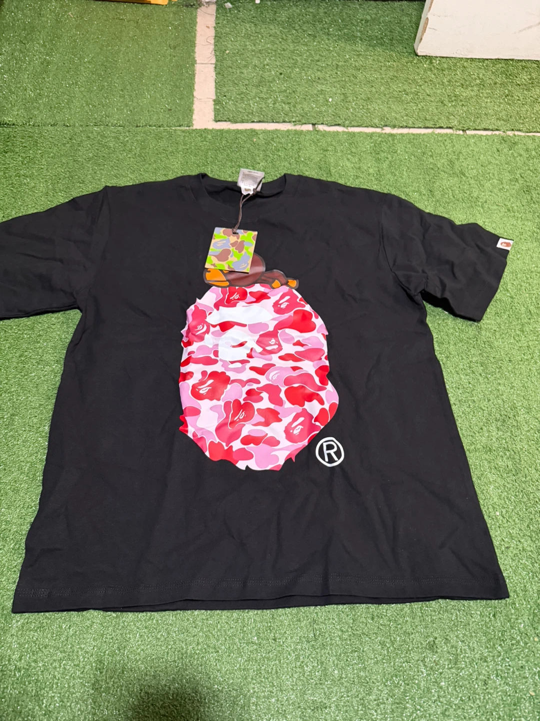 A Bathing Ape BAPE Camo Shark Face T-Shirt - Medium