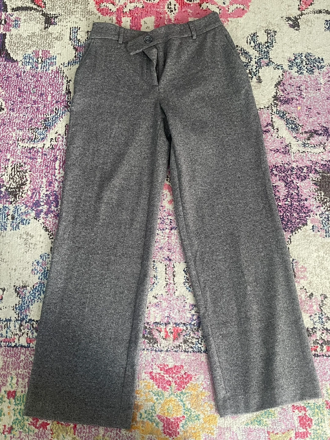 Hilary Radley Grey Wide Leg Trousers Size 6