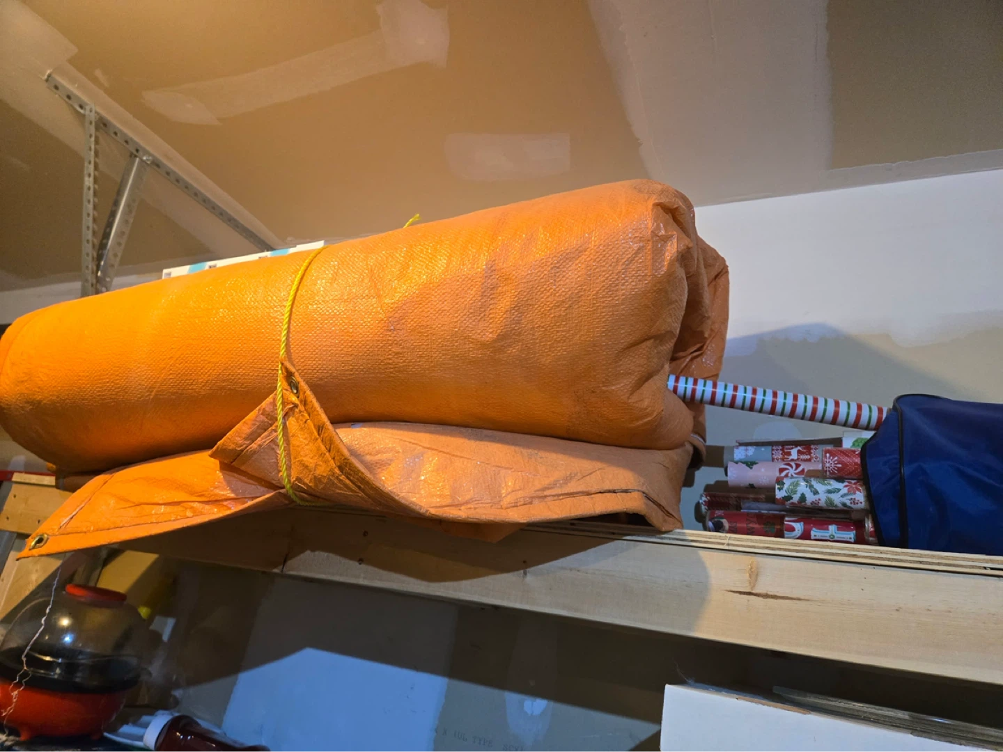 Large Orange Tarp Roll insulated
