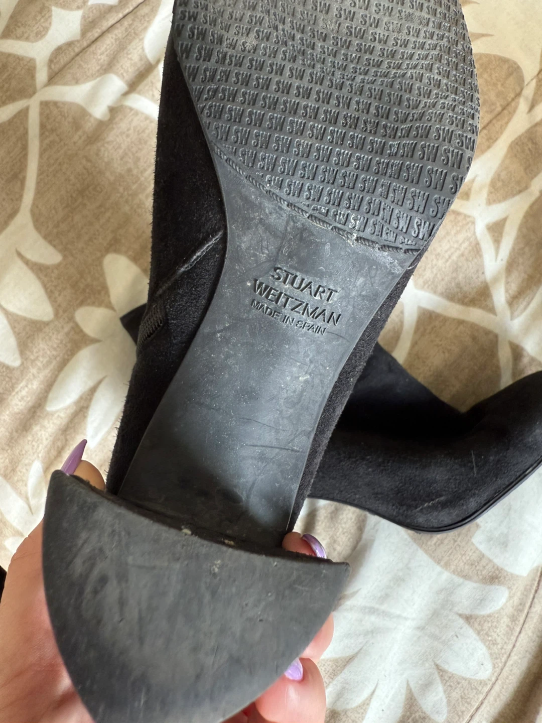 Stuart Weitzman Black Suede Ankle Boots - photo 2