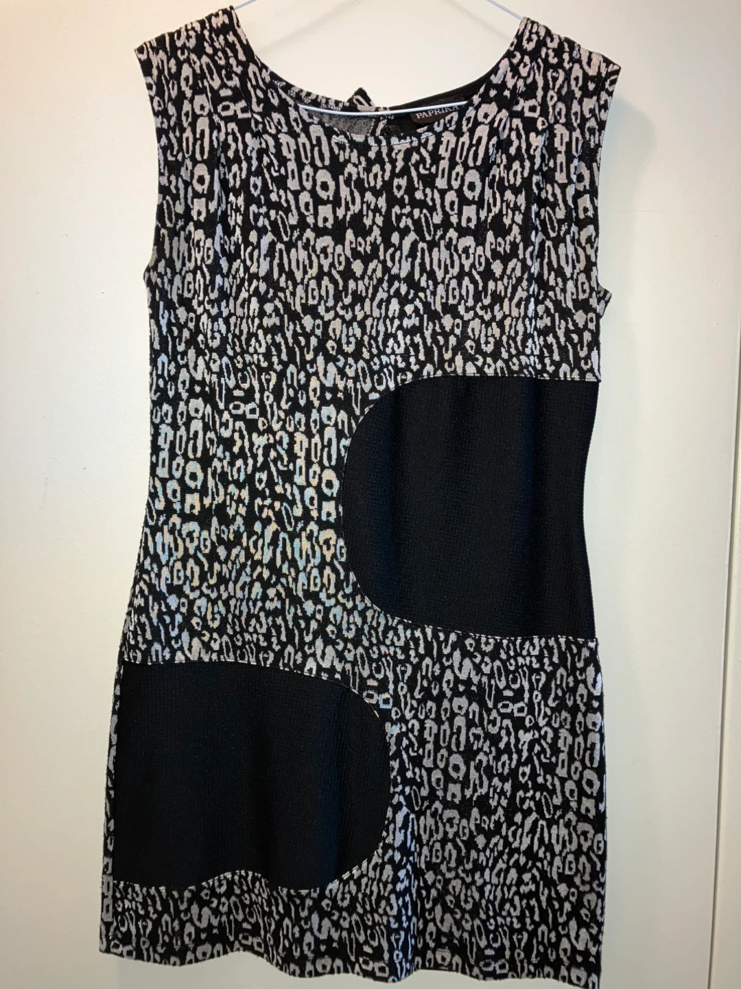 Paprika Black & White Animal Print Dress Size 42