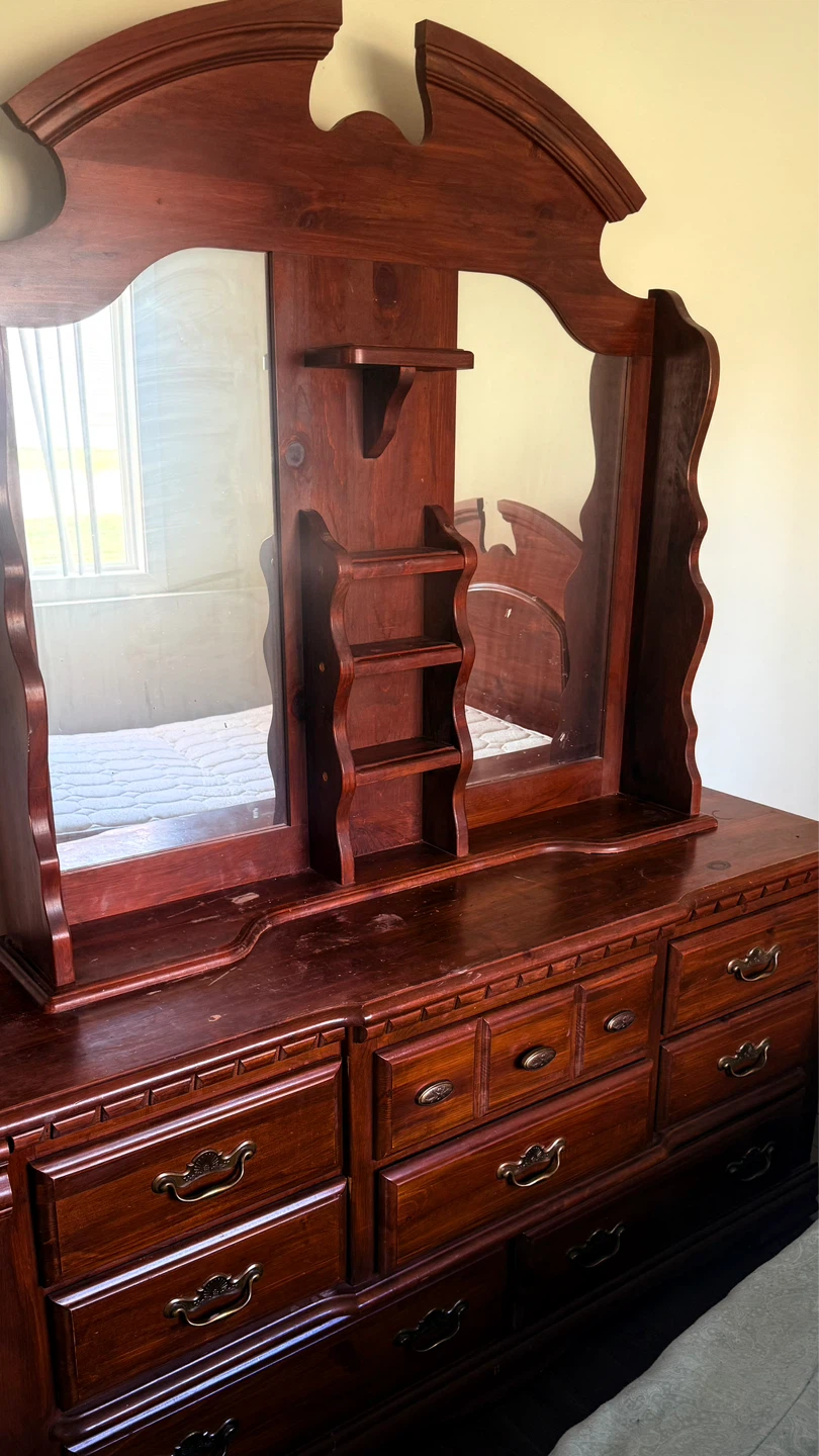 Solid Wood Dresser with Mirror