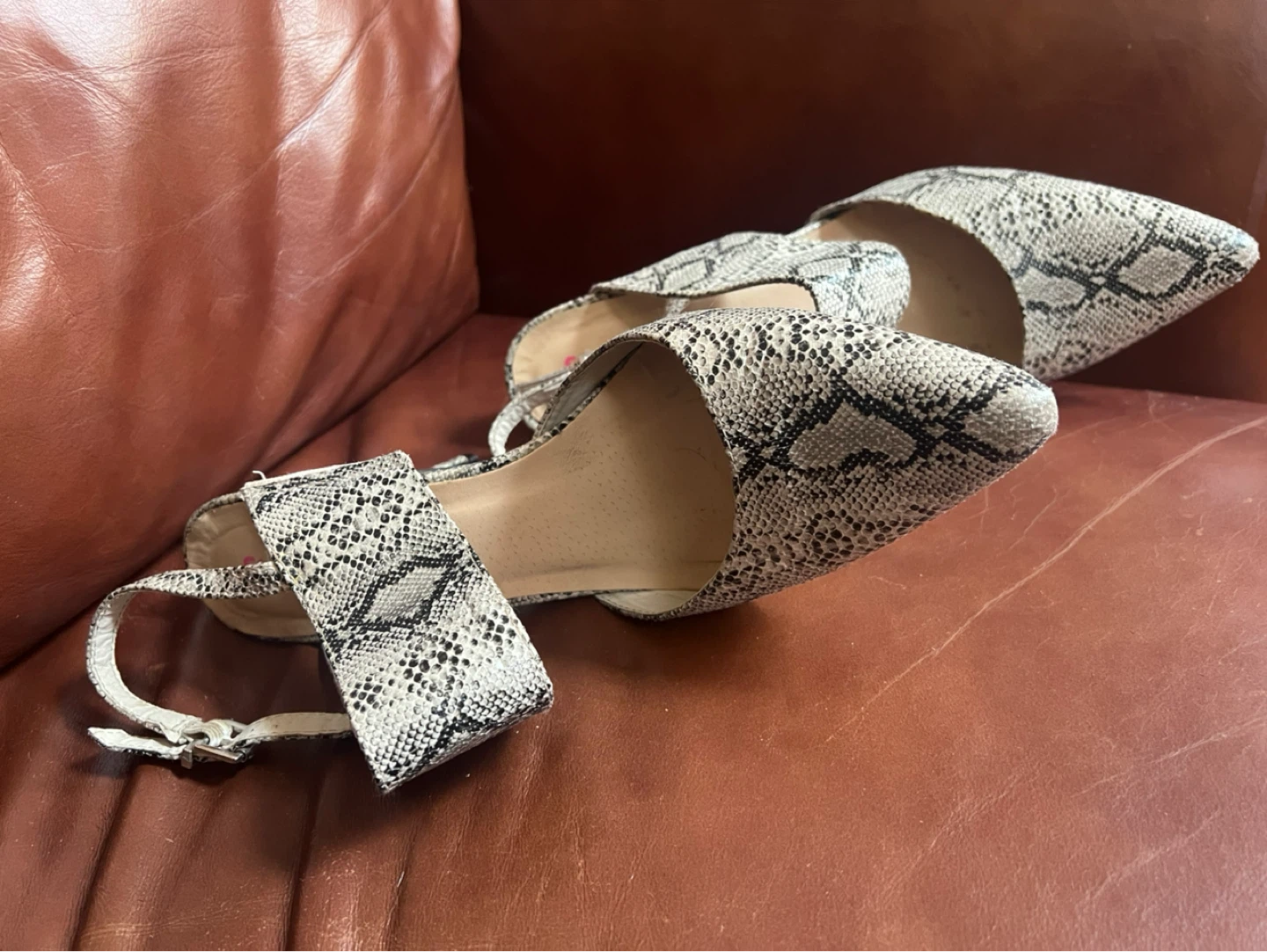 StyleWatch Snake Print Ankle Strap Heels - photo 2