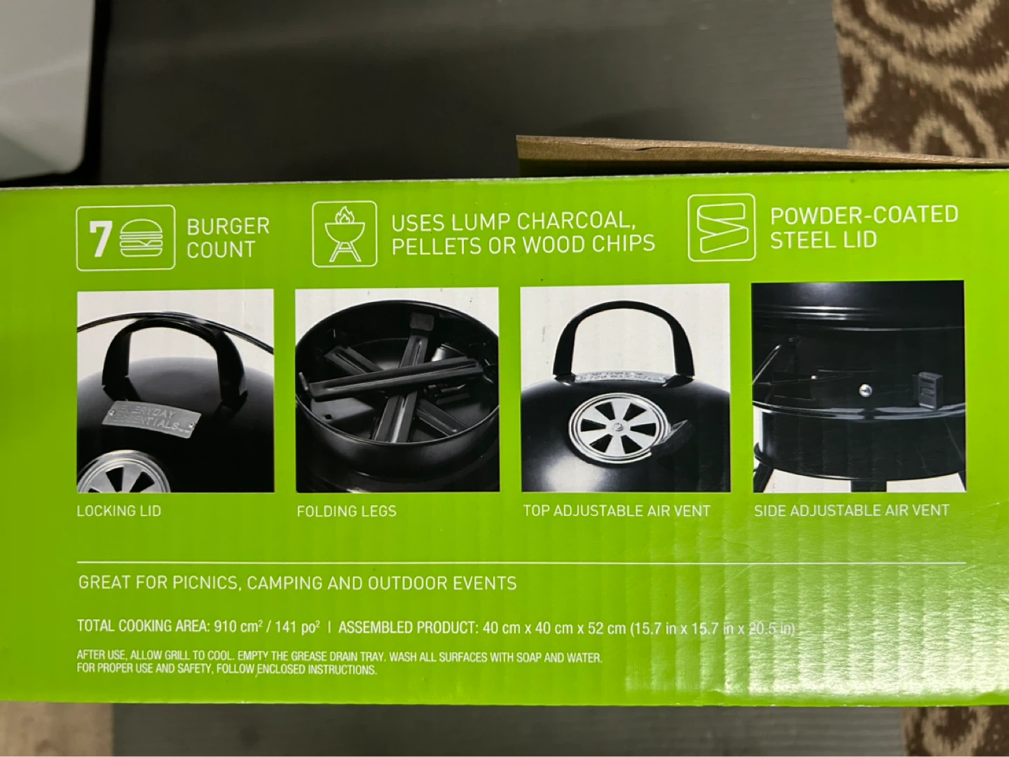 Everyday Essentials Portable Charcoal Grill
