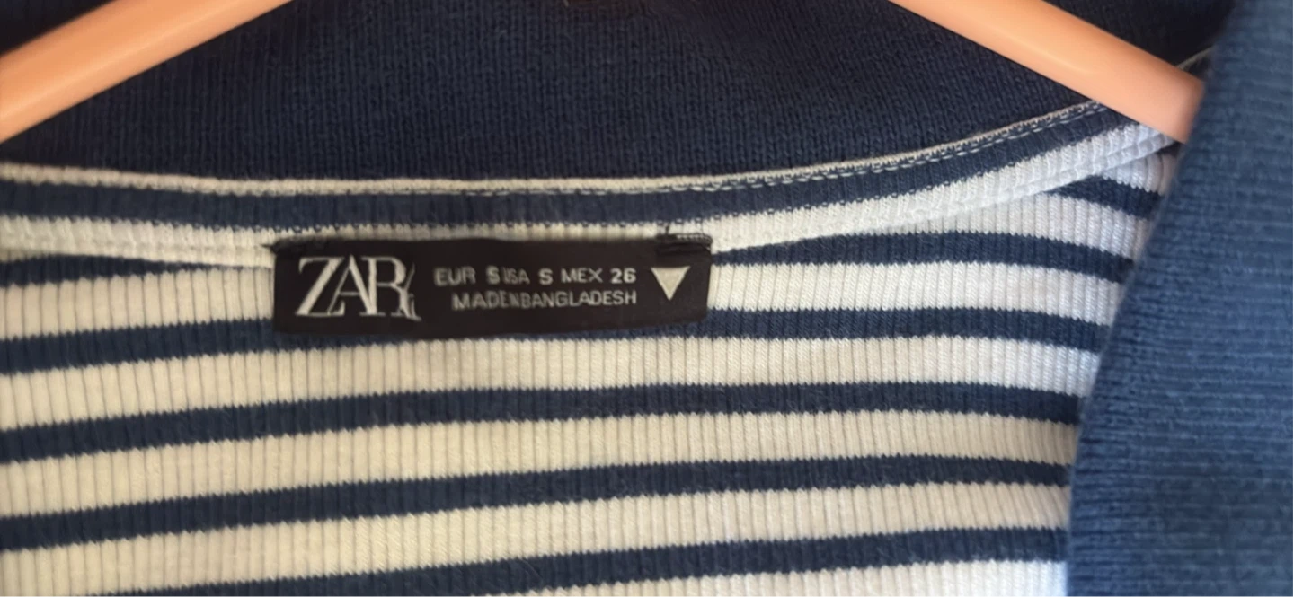 Zara Striped Cropped Polo Shirt - Size Small - photo 4