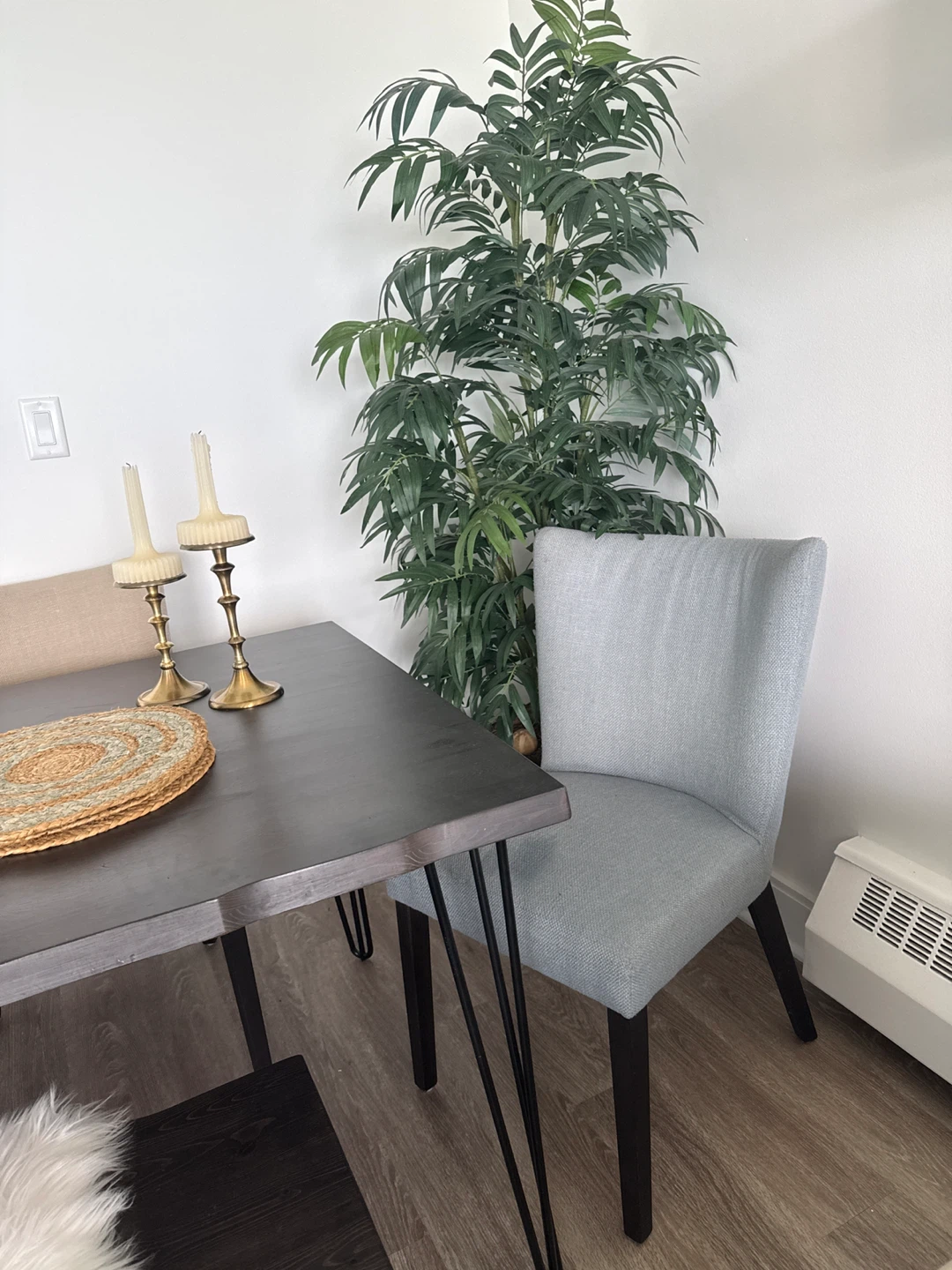 2 Denim Color Dining Chairs