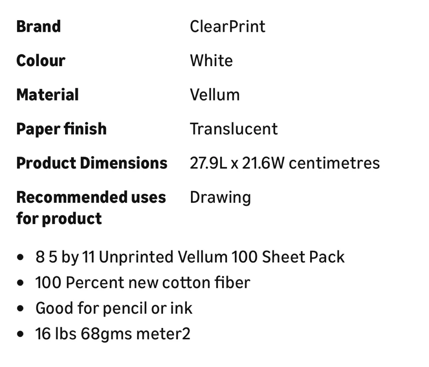 ClearPrint Drafting & Design Vellum 100 Sheets - photo 2