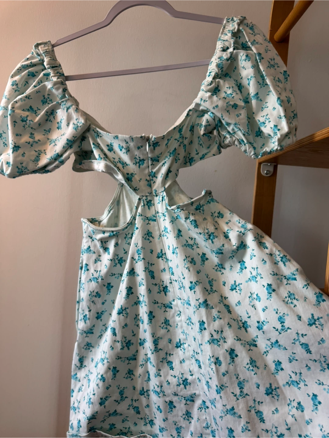 Zara Floral Cutout Puff Sleeve Dress Size M - photo 2