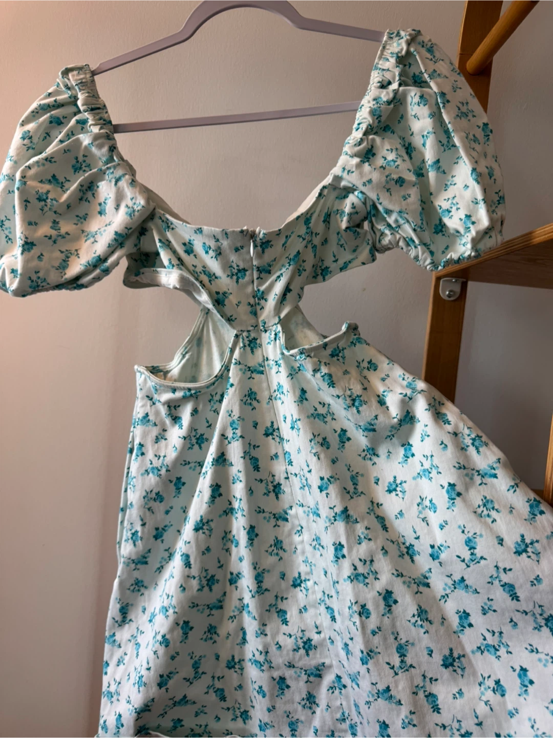 Zara Floral Cutout Puff Sleeve Dress Size M - photo 3