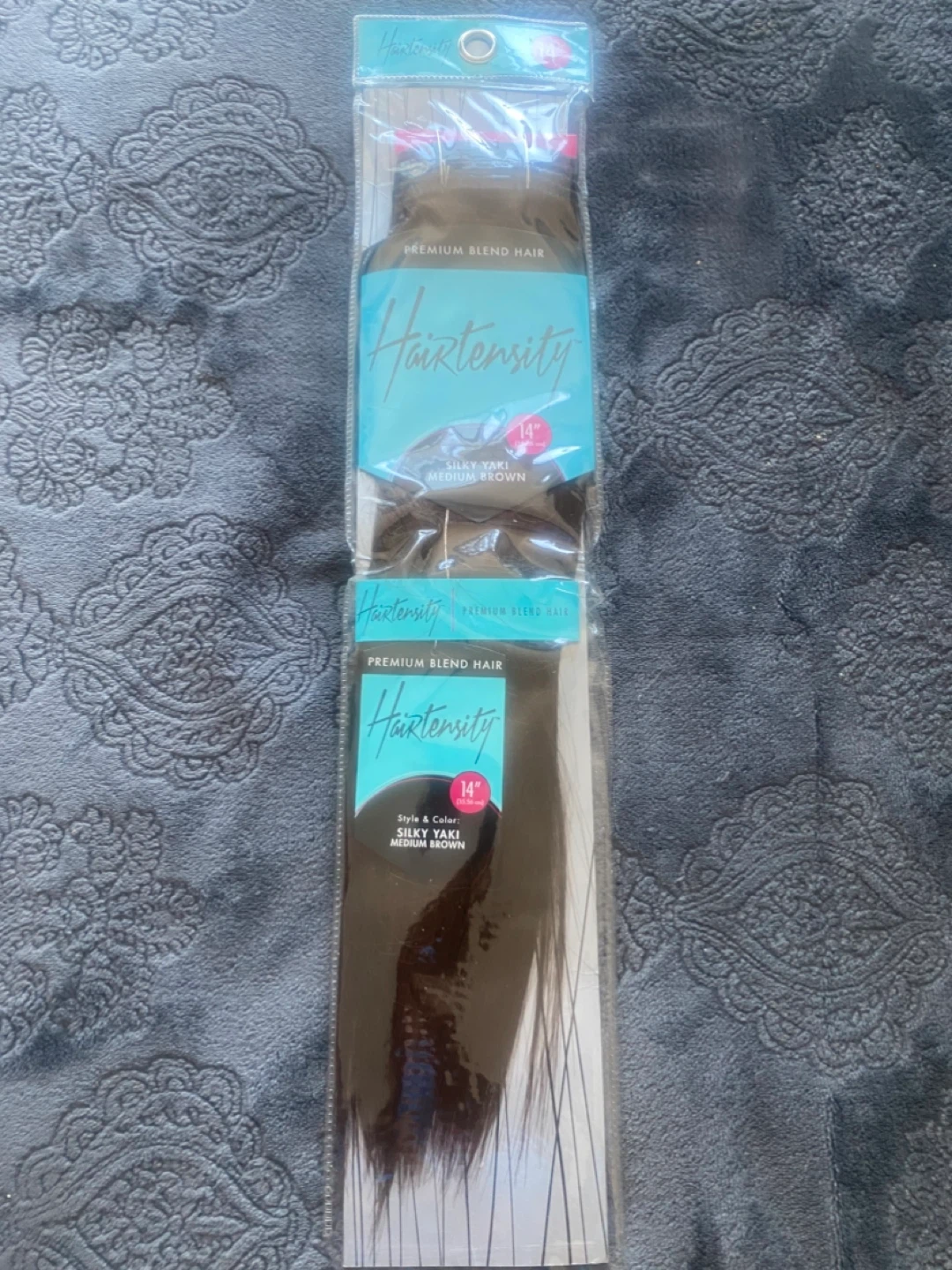 Hairtenstiy Silky Yaki 14" Medium Brown Premium Blend Hair