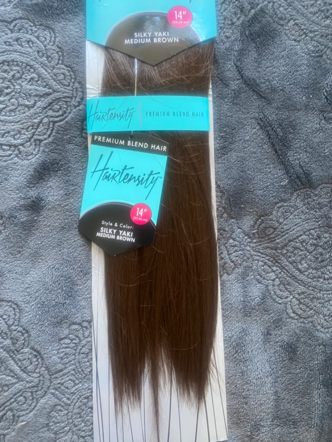 Hairtenstiy Silky Yaki 14" Medium Brown Premium Blend Hair - photo 2