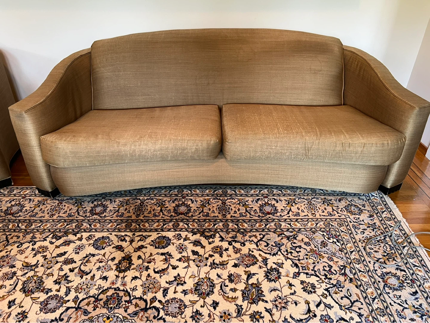 Tan Fabric Loveseat and Armchair Set