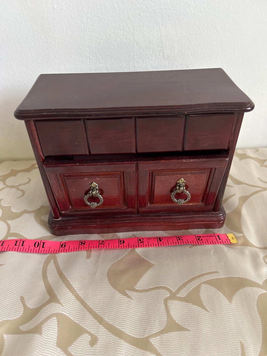 Wooden Jewellery Box with Mirror and Drawer