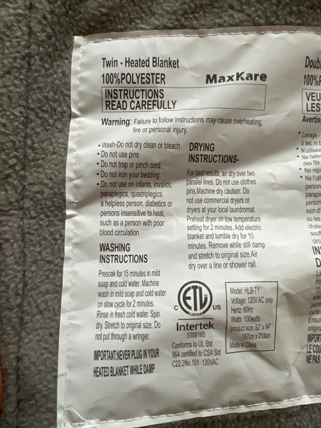 MaxKare Twin Heated Blanket - photo 2