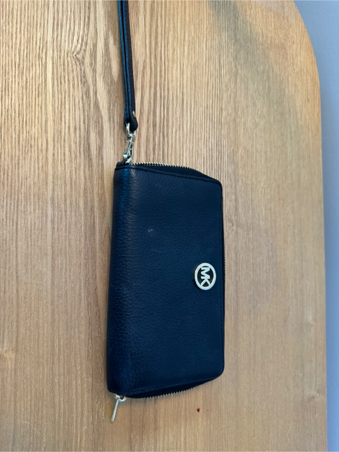 Michael Kors Black Leather Wristlet Wallet