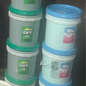 Tide, Gain, Dawn, Downy, and Oxy Laundry Detergent Buckets