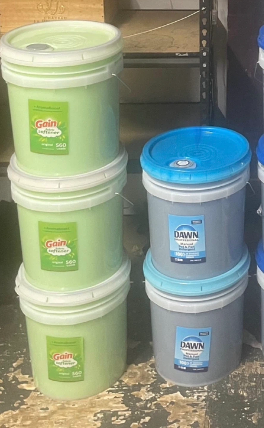 Tide, Gain, Dawn, Downy, and Oxy Laundry Detergent Buckets - photo 2