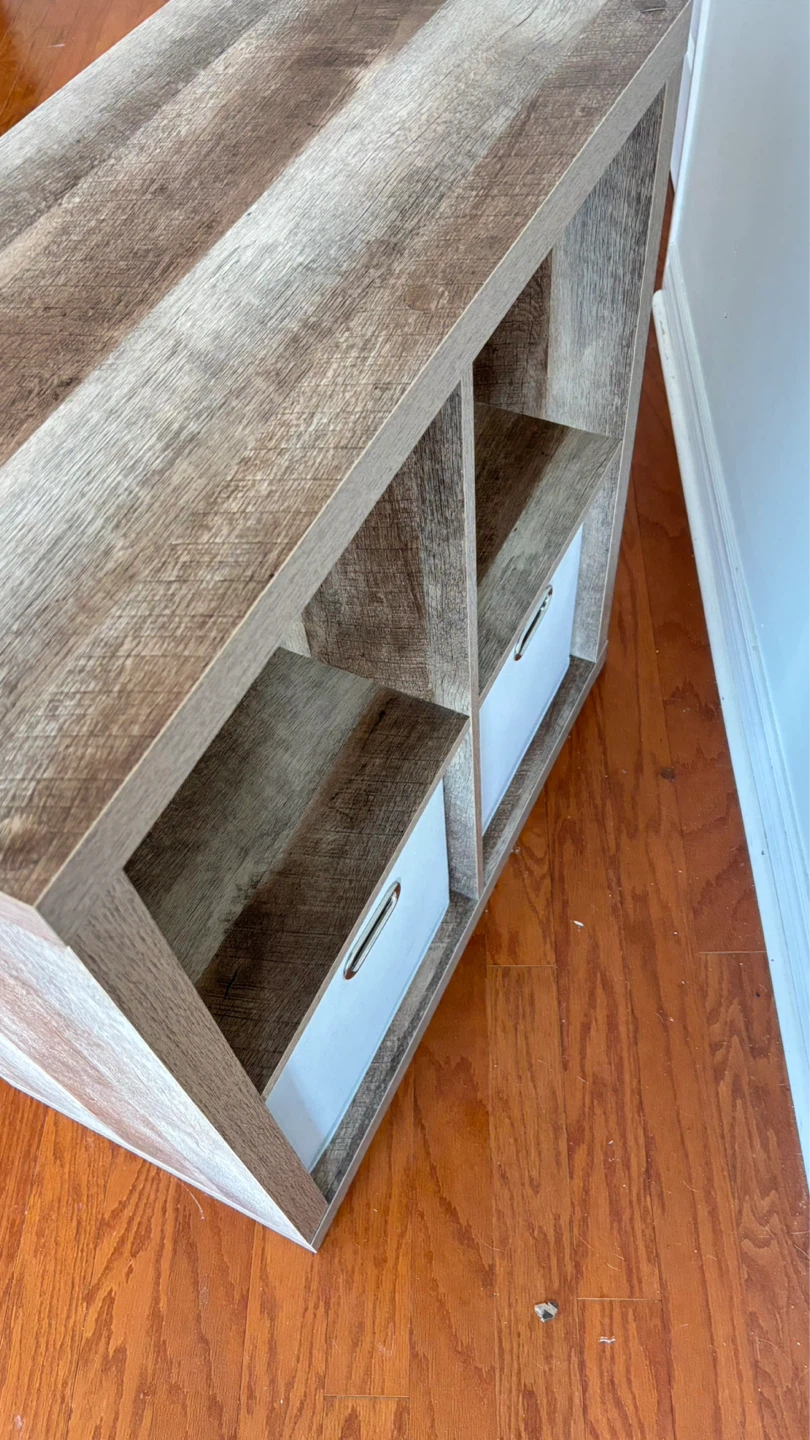 Wooden Storage Cube Organizer with 2 Bins - photo 4