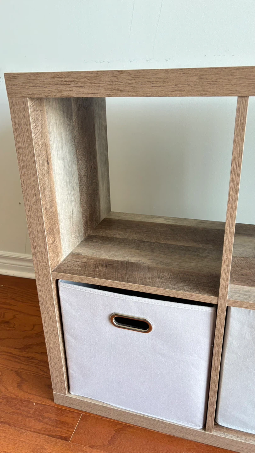 Wooden Storage Cube Organizer with 2 Bins - photo 3