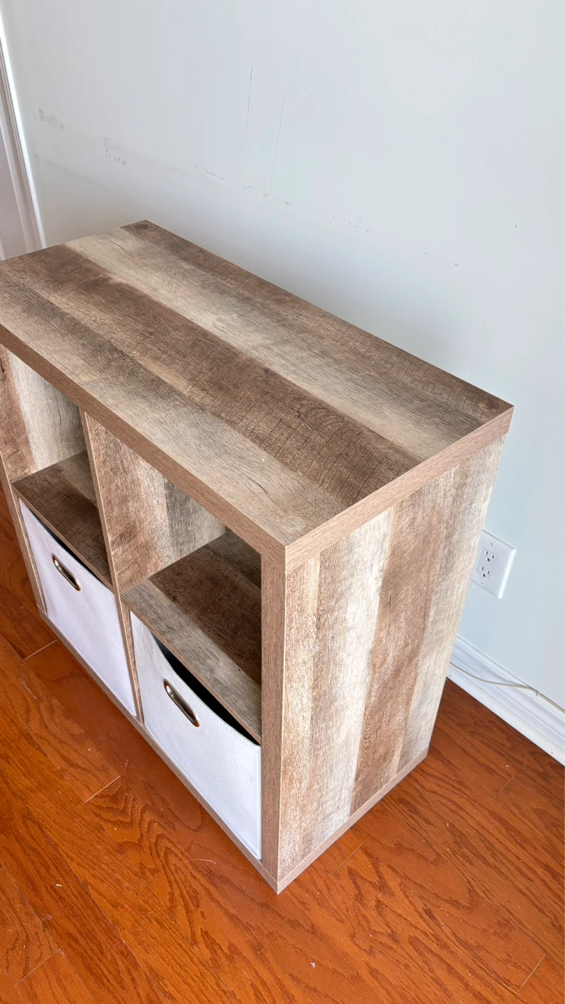 Wooden Storage Cube Organizer with 2 Bins - photo 5